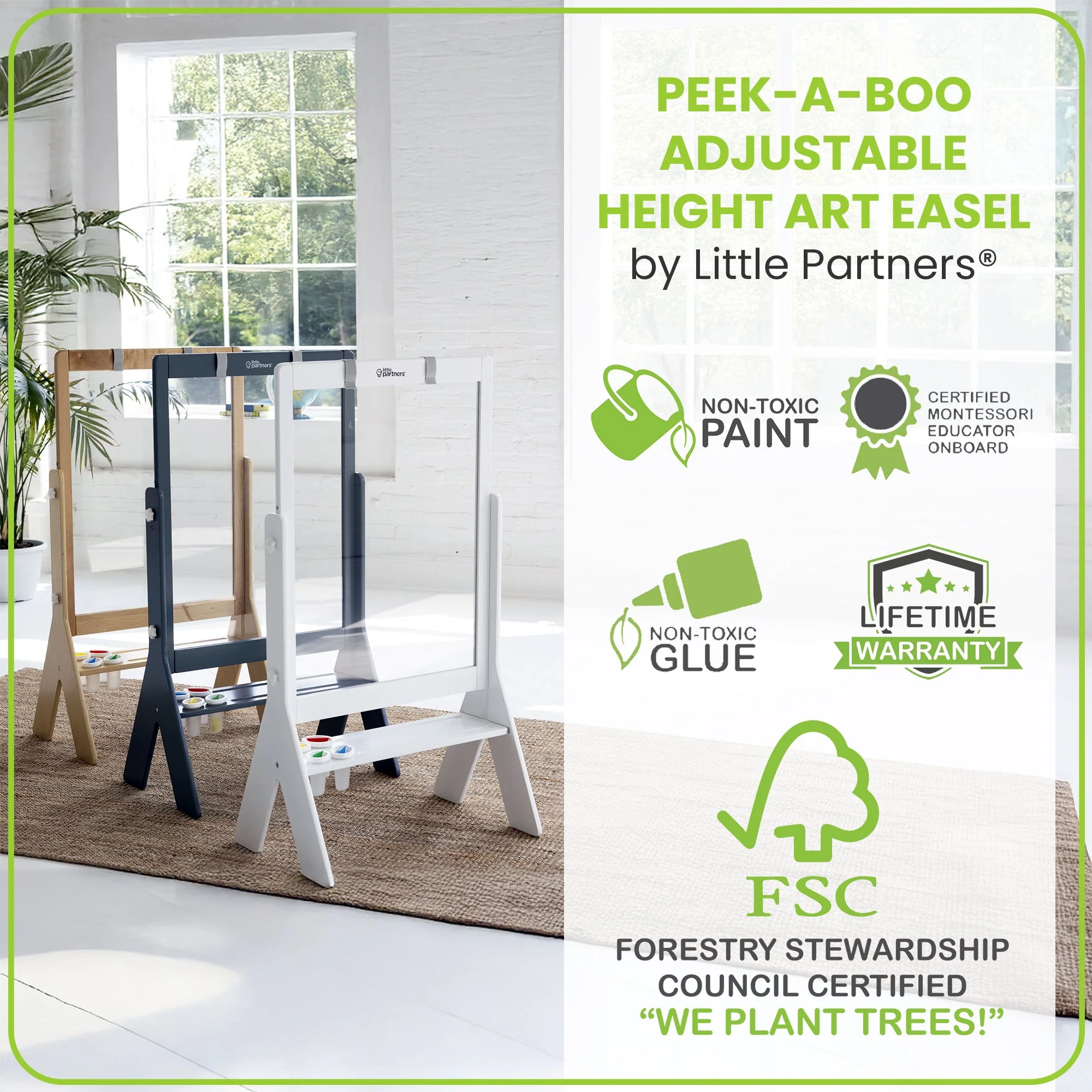 Little Partners Peek-A-Boo Adjustable Height Art Easel - Image 20
